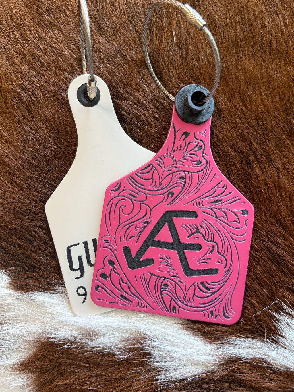 “Tooled & Branded”  Cattle Tag Luggage Tag