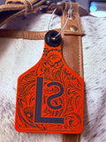 “Tooled & Branded”  Cattle Tag Luggage Tag