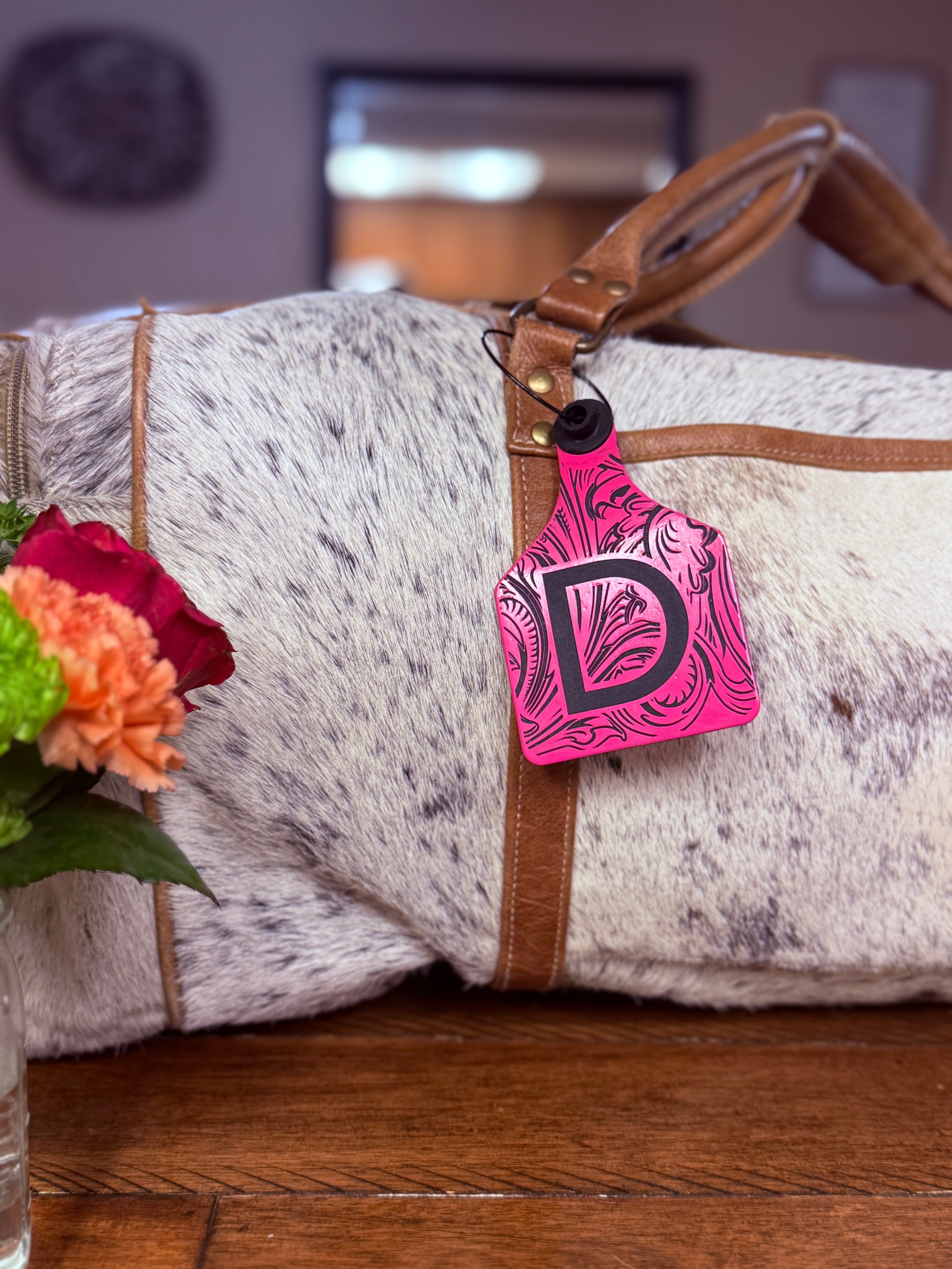 “Tooled & Branded”  Cattle Tag Luggage Tag