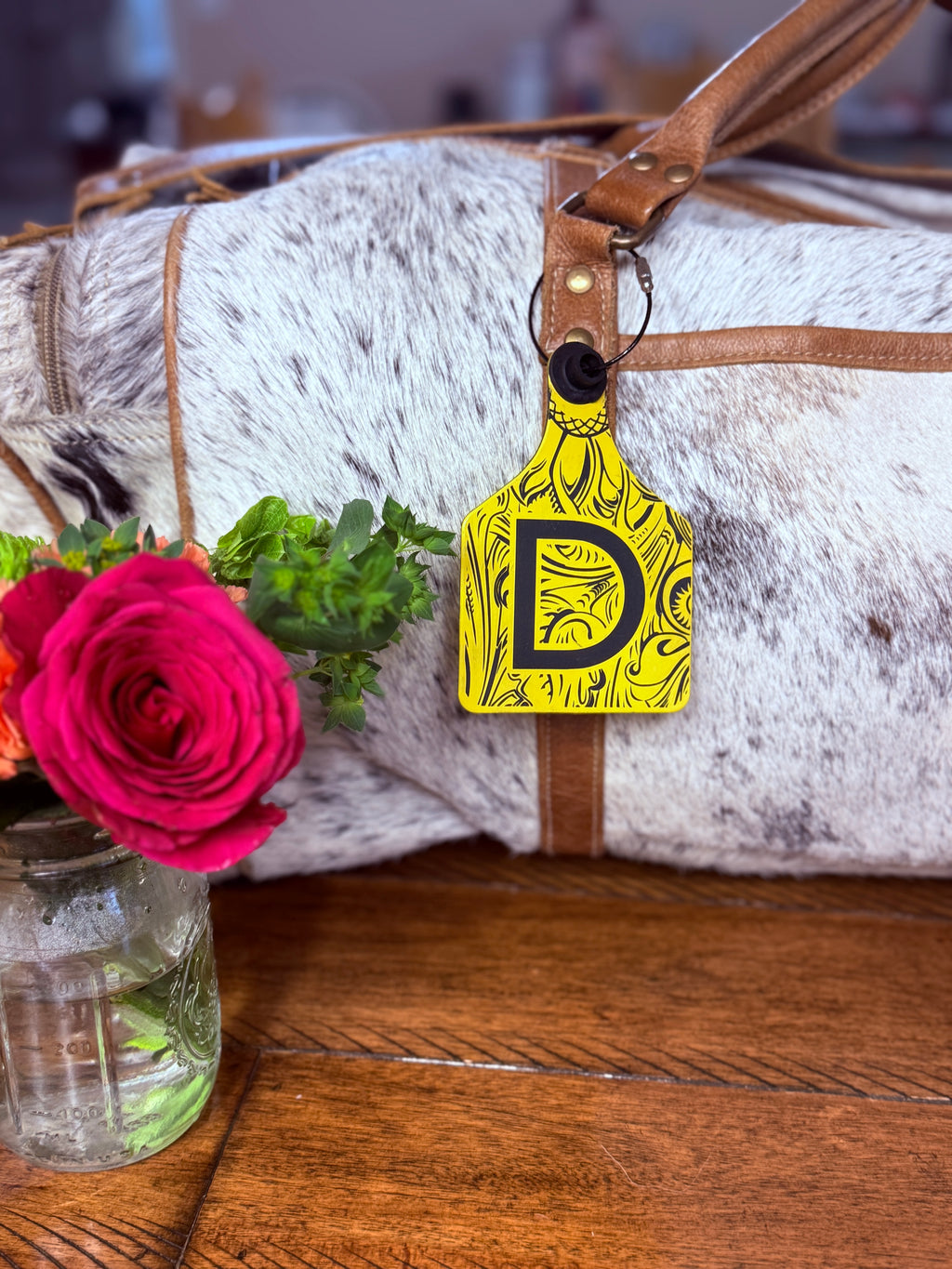 “Tooled & Branded”  Cattle Tag Luggage Tag