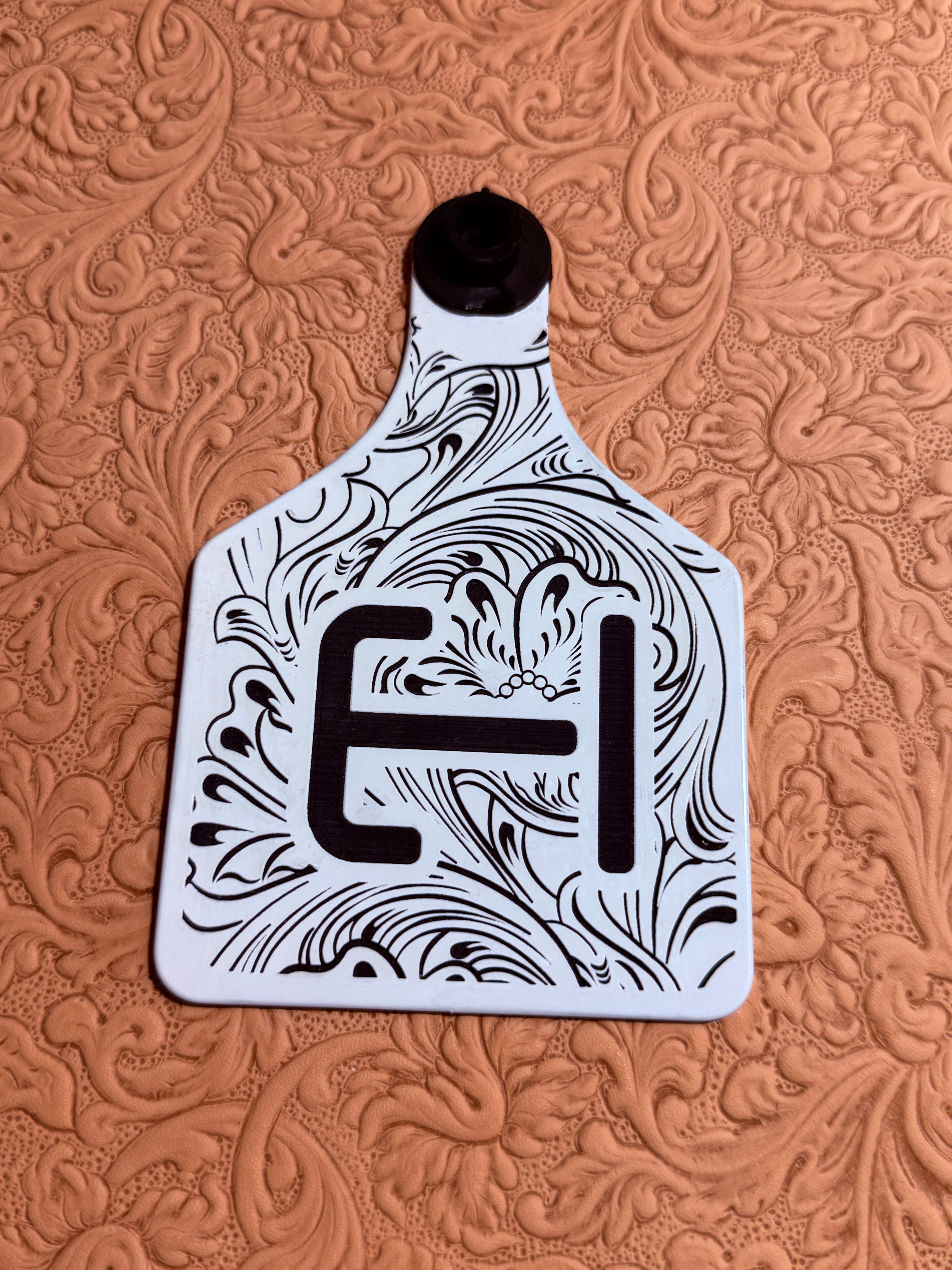 “Tooled & Branded”  Cattle Tag Luggage Tag